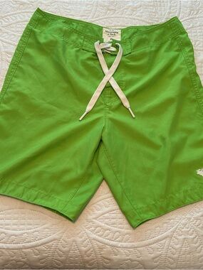 Abercrombie & Fitch Bright Green Men's Swim Board Shorts